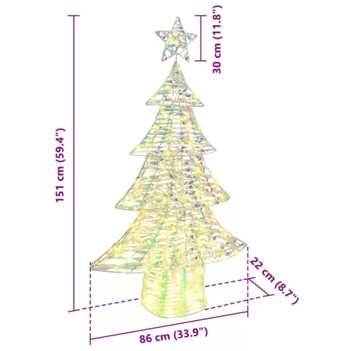  Karácsonyfa 160 LED-del Meleg fehér 150 cm PET