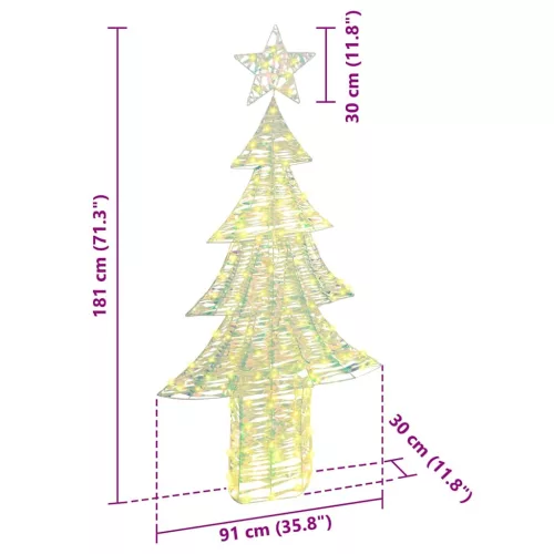  Karácsonyfa 240 LED-del Meleg fehér 180 cm PET