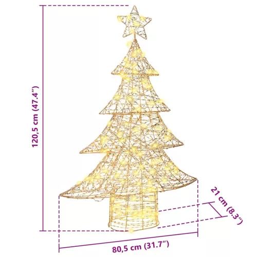  Karácsonyfa 120 LED-del Meleg fehér 120 cm PET