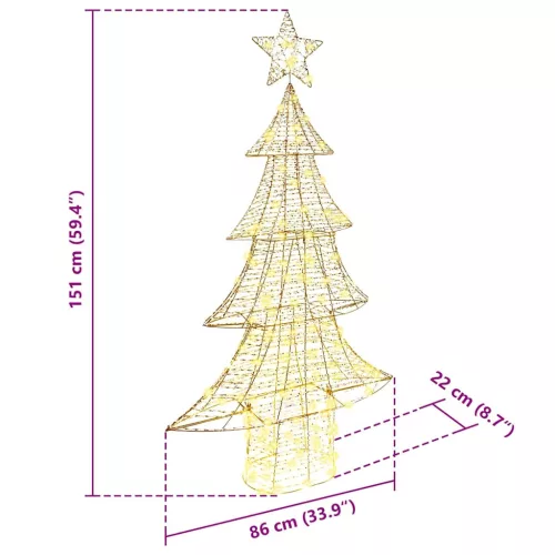  Karácsonyfa 160 LED-del Meleg fehér 150 cm PET