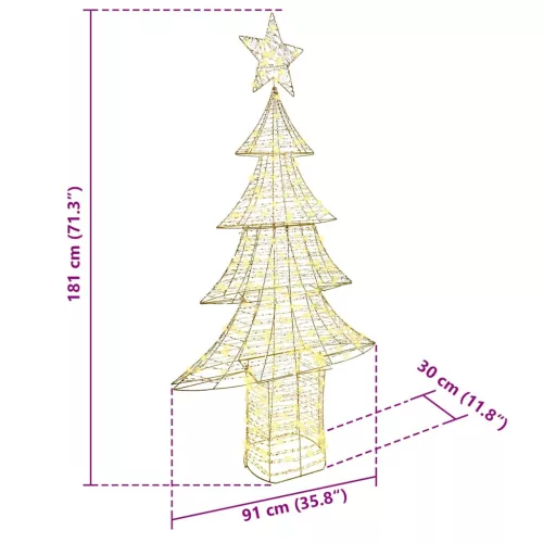  Karácsonyfa 240 LED-del Meleg fehér 180 cm PET