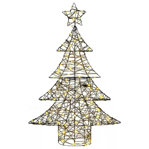  Karácsonyfa 120 LED-del Meleg fehér 120 cm Rattan