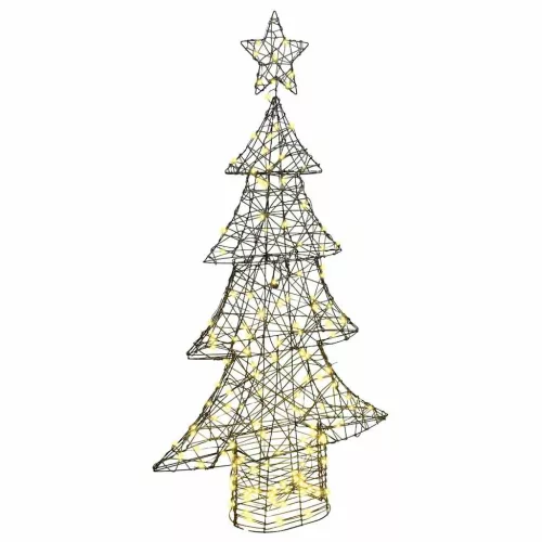  Karácsonyfa 160 LED-del Meleg fehér 150 cm Rattan