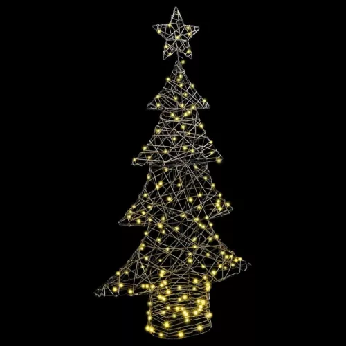  Karácsonyfa 160 LED-del Meleg fehér 150 cm Rattan
