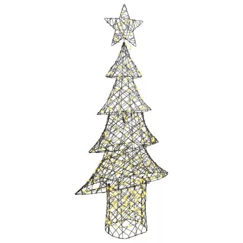  Karácsonyfa 240 LED-del Meleg fehér 180 cm Rattan