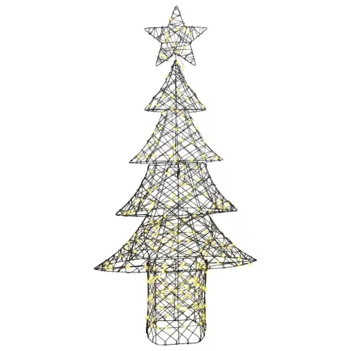  Karácsonyfa 240 LED-del Meleg fehér 180 cm Rattan