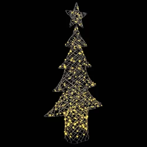  Karácsonyfa 240 LED-del Meleg fehér 180 cm Rattan