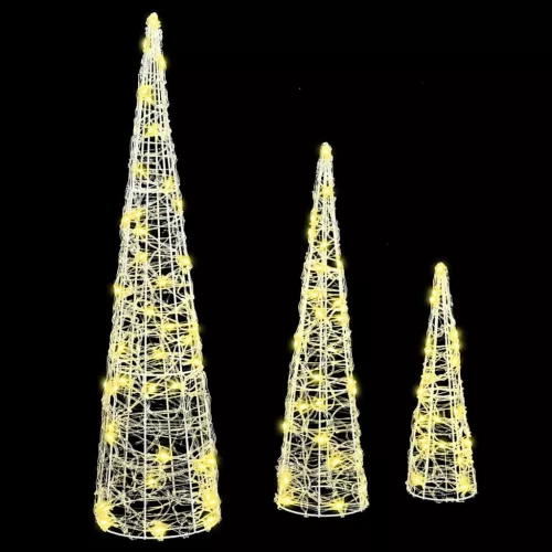  Karácsonyfa 3 pcs Meleg fehér 40 cm 60 cm 80 cm Akril
