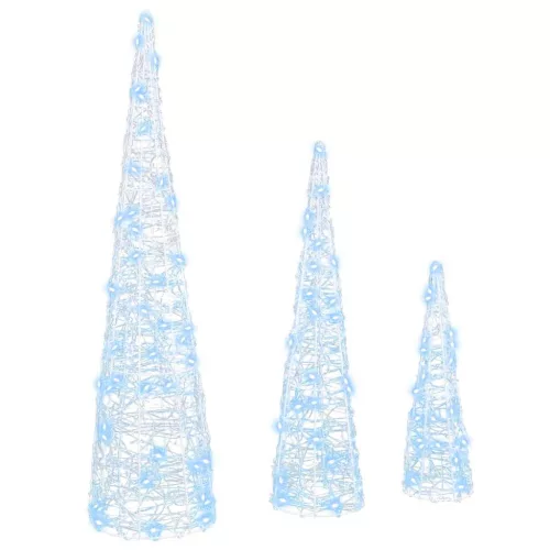 Karácsonyfa 3 pcs Hideg feher 40 cm 60 cm 80 cm Akril