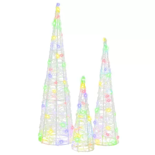  Karácsonyfa 90 LED-del 3 pcs Sokszínű 40 cm 60 cm 80 cm Akril
