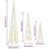  Karácsonyfa 90 LED-del 3 pcs Meleg fehér 40 cm 60 cm 80 cm PET
