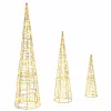  Karácsonyfa 90 LED-del 3 pcs Meleg fehér 40 cm 60 cm 80 cm PET