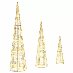    Karácsonyfa 90 LED-del 3 pcs Meleg fehér 40 cm 60 cm 80 cm PET