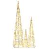  Karácsonyfa 90 LED-del 3 pcs Meleg fehér 40 cm 60 cm 80 cm PET