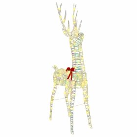  3D rénszarvas Meleg fehér 128 cm PET