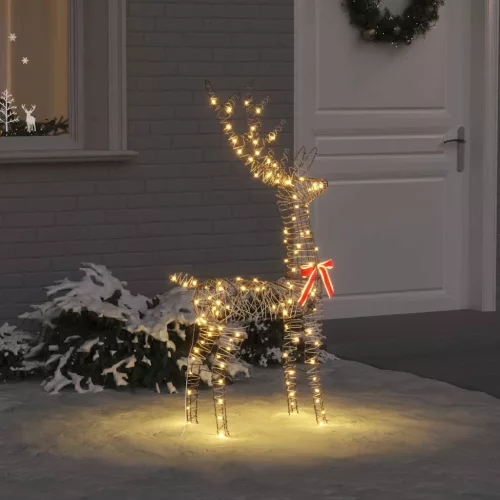  3D rénszarvas 140 LED-del Meleg fehér 70 x 41 x 128 cm Rattan