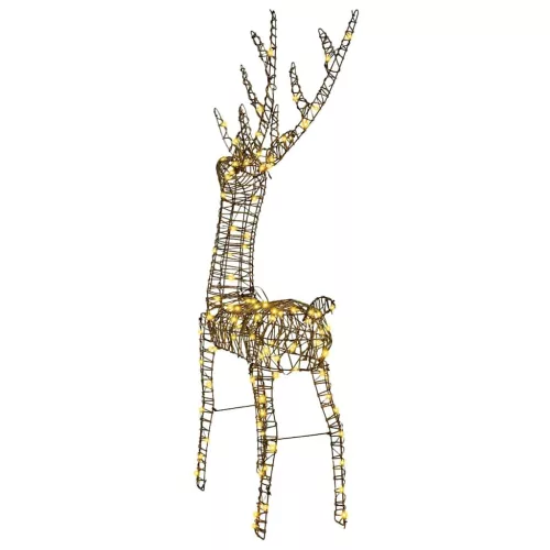  3D rénszarvas 140 LED-del Meleg fehér 70 x 41 x 128 cm Rattan