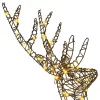  3D rénszarvas 140 LED-del Meleg fehér 70 x 41 x 128 cm Rattan