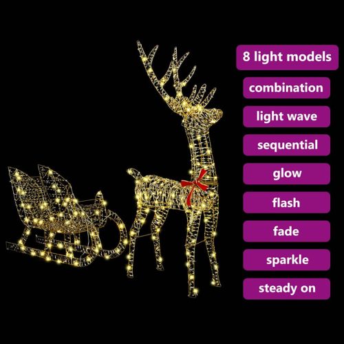  Rénszarvas húzta szán Meleg fehér 120 cm 55 cm PET