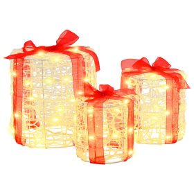    Ajándéktáska Díszítés 3 pcs Meleg fehér 20 x 20 x 21 cm Akril