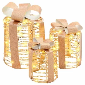    Ajándékdoboz Dekoráció 3 pcs Meleg fehér 12 cm 15 cm 20 cm PET
