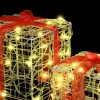 Ajándékdoboz 60 LED-del 3 pcs Meleg fehér 20 x 20 x 20 cm Akril