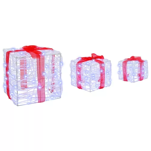  Ajándékdoboz 60 LED-del 3 pcs Hideg feher 20 x 20 x 20 cm Akril