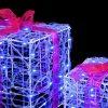  Ajándékdoboz 60 LED-del 3 pcs Kék 20 x 20 x 20 cm Akril