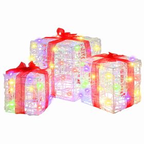    Ajándékdoboz 60 LED-del 3 pcs Sokszínű 20 x 20 x 20 cm Akril