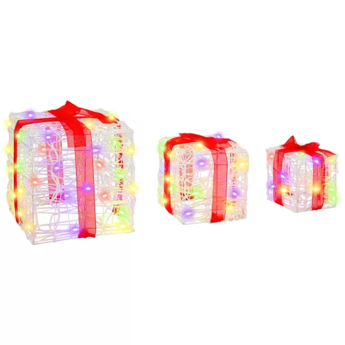  Ajándékdoboz 60 LED-del 3 pcs Sokszínű 20 x 20 x 20 cm Akril