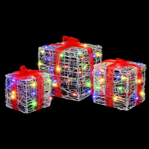  Ajándékdoboz 60 LED-del 3 pcs Sokszínű 20 x 20 x 20 cm Akril