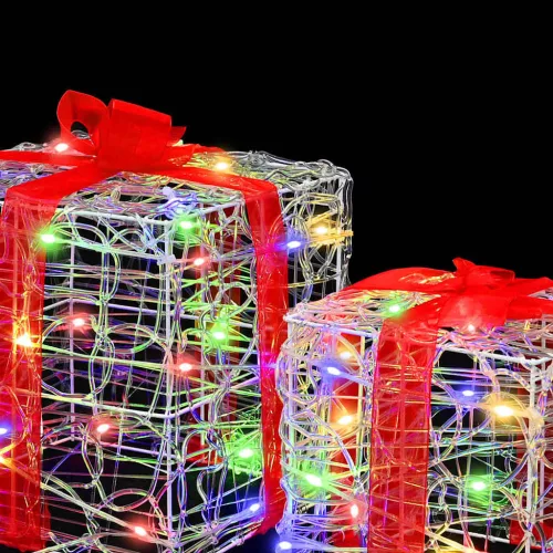  Ajándékdoboz 60 LED-del 3 pcs Sokszínű 20 x 20 x 20 cm Akril