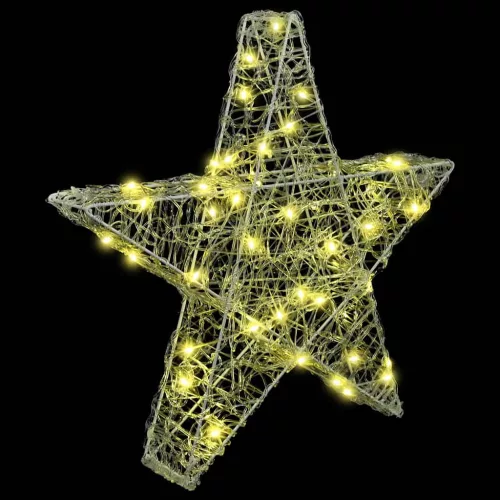  3D Csillag 50 LED-del Meleg fehér 55 x 53.5 x 10 cm Akril