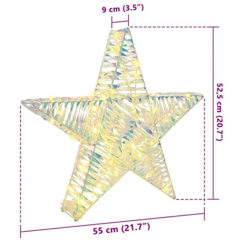  3D Csillag 50 LED-del Meleg fehér 55 x 52.5 x 9 cm PET