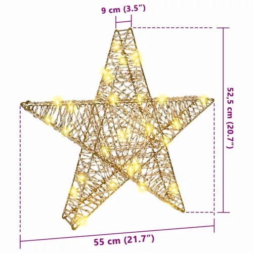  3D Csillag 50 LED-del Meleg fehér 55 x 52.5 x 9 cm PET
