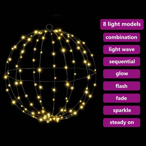  Labda 160 LED-del Meleg fehér 50 cm Fém