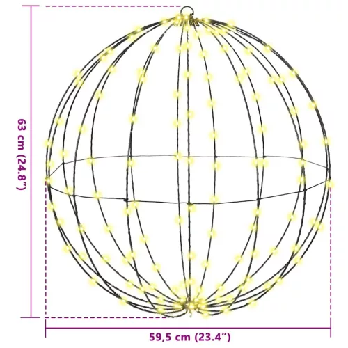  Labda 192 LED-del Meleg fehér 59,5 x 59,5 x 63 cm Fém