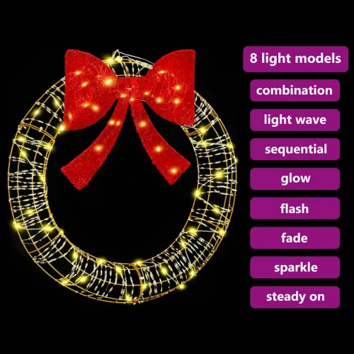  Koszorú 60 LED-del Meleg fehér 75 cm PET