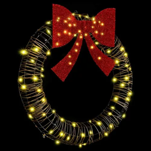  Koszorú 80 LED-del Meleg fehér 90 cm Rattan
