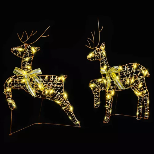 LED rénszarvasok 2 pcs Meleg fehér 64 x 42 x 15 cm PET