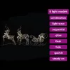  LED rénszarvasok 60 LED-del 3 pcs Meleg fehér PET