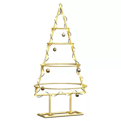  Fém karácsonyfa állvánnyal Arany 60 cm Porszórt Acél