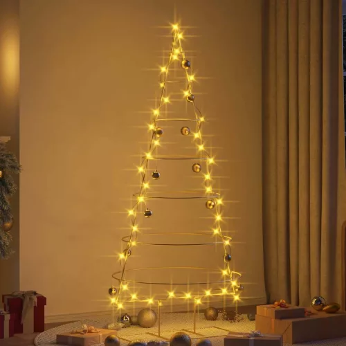  Fém karácsonyfa állvánnyal Arany 180 cm Porszórt Acél