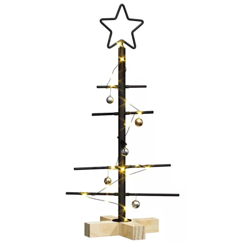  Fém karácsonyfa állvánnyal Fekete 60 cm Porszórt Acél