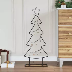  Fém karácsonyfa állvánnyal Fekete 90 cm Acél
