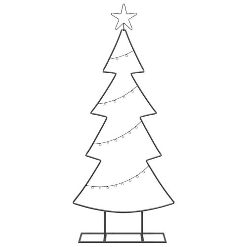  Fém karácsonyfa állvánnyal Fekete 125 cm Acél