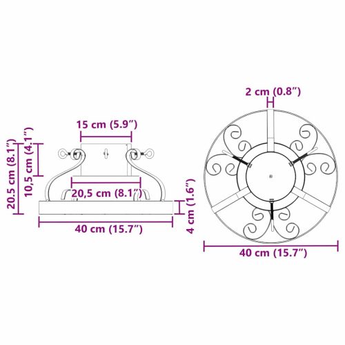  Karácsonyfatalp Antik réz 40 x 40 x 20.5 cm Acél