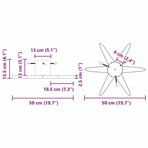  Karácsonyfatalp 1.73 Fekete 49 x 49 x 15,5 cm Acél
