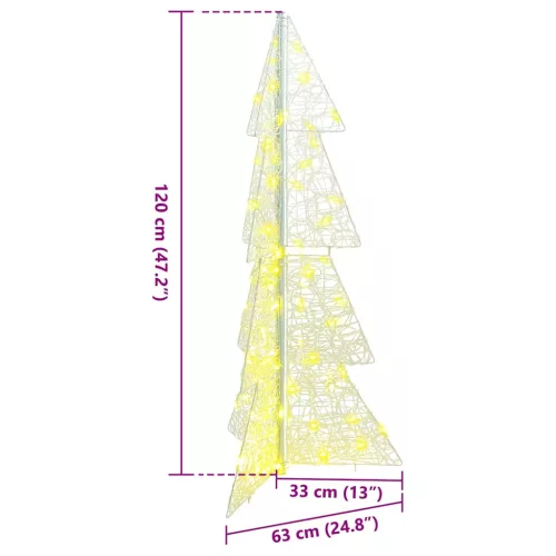  Karácsonyfa 100 LED-del Meleg fehér 120 cm Akril