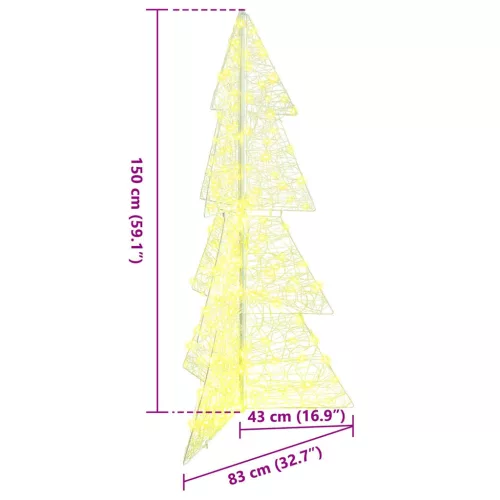  Karácsonyfa 160 LED-del Meleg fehér 150 cm Akril